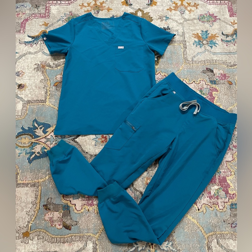 Teal figs scrubs